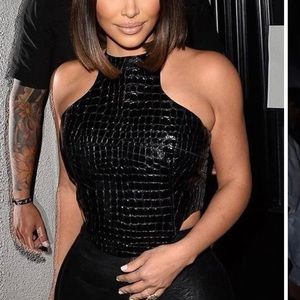 Faux snakeskin halter top